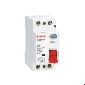 کلید نشتی جریان دو پل (30mA(AC مدل HDB6VR با جریان 16/20/25/32/40/63A